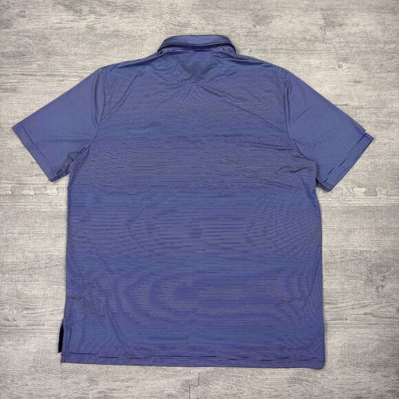 RLX Ralph Lauren Polo Shirt Men’s Size XL Blue Striped Dallas Country Club Golf - Picture 8 of 10